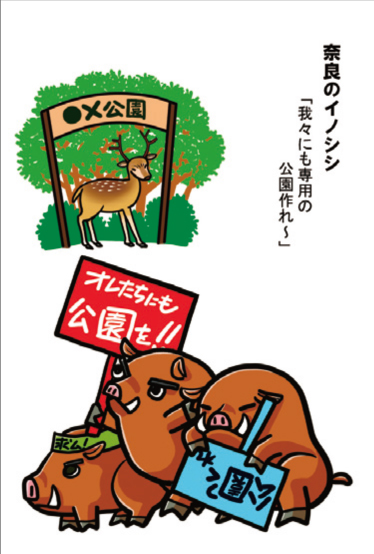 奈良のイノシシ